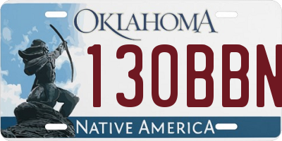 OK license plate 130BBN
