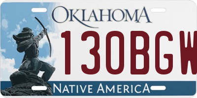 OK license plate 130BGW