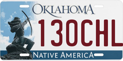 OK license plate 130CHL
