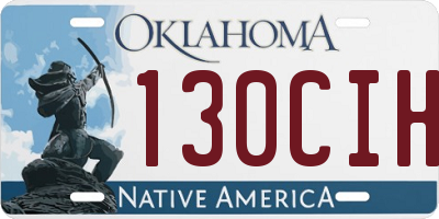 OK license plate 130CIH