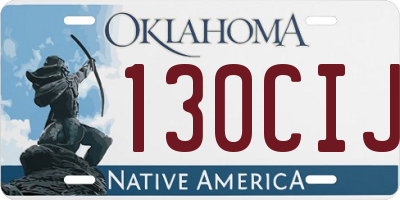 OK license plate 130CIJ