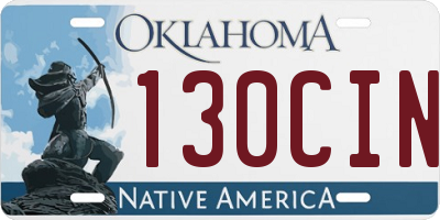OK license plate 130CIN