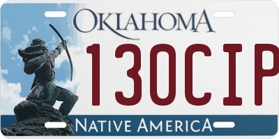OK license plate 130CIP
