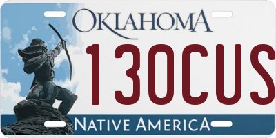 OK license plate 130CUS