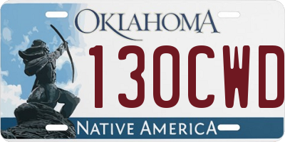 OK license plate 130CWD
