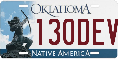 OK license plate 130DEV