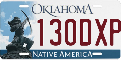 OK license plate 130DXP