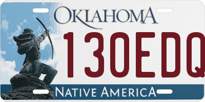OK license plate 130EDQ