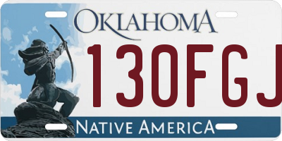 OK license plate 130FGJ