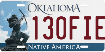 OK license plate 130FIE