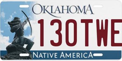 OK license plate 130TWE