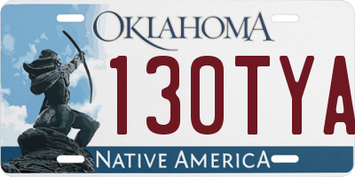 OK license plate 130TYA