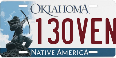 OK license plate 130VEN