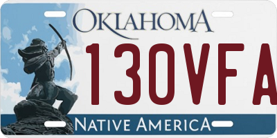 OK license plate 130VFA