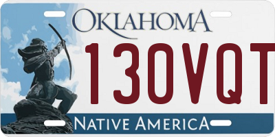 OK license plate 130VQT