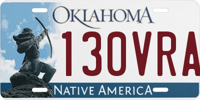 OK license plate 130VRA