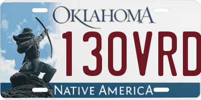 OK license plate 130VRD