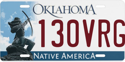 OK license plate 130VRG