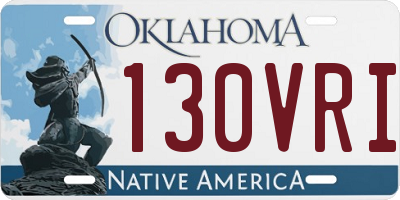 OK license plate 130VRI