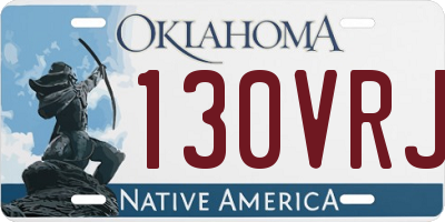 OK license plate 130VRJ