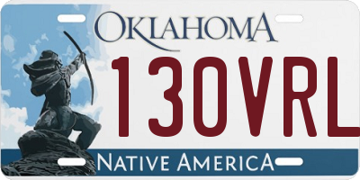OK license plate 130VRL