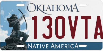 OK license plate 130VTA