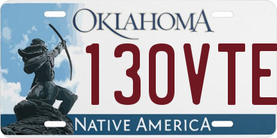 OK license plate 130VTE