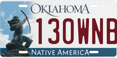 OK license plate 130WNB