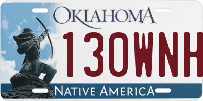 OK license plate 130WNH