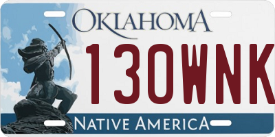 OK license plate 130WNK
