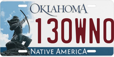 OK license plate 130WNO