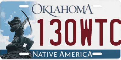 OK license plate 130WTC
