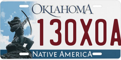 OK license plate 130XOA