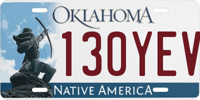 OK license plate 130YEV