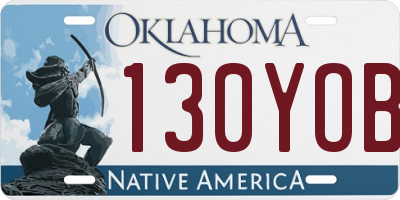 OK license plate 130YOB
