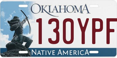 OK license plate 130YPF