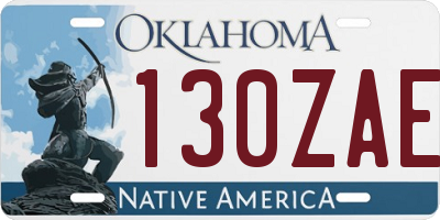 OK license plate 130ZAE