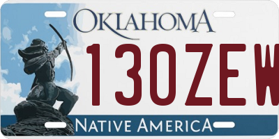 OK license plate 130ZEW