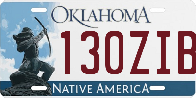 OK license plate 130ZIB