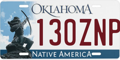 OK license plate 130ZNP