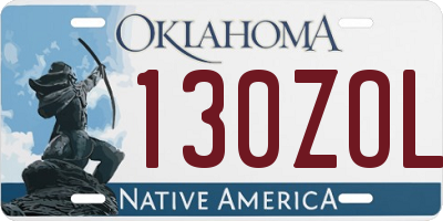 OK license plate 130ZOL