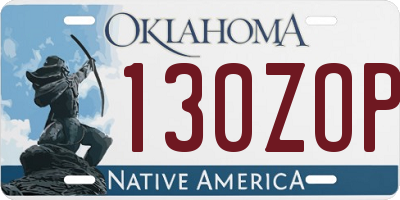 OK license plate 130ZOP