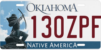 OK license plate 130ZPF