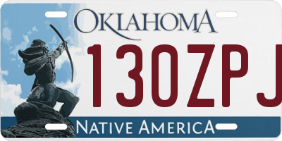 OK license plate 130ZPJ