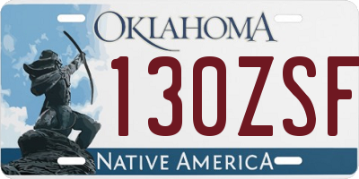 OK license plate 130ZSF