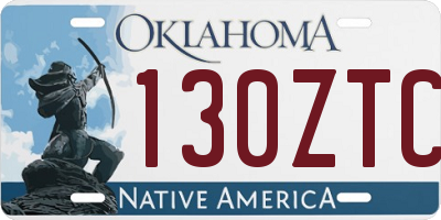 OK license plate 130ZTC