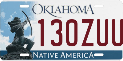 OK license plate 130ZUU