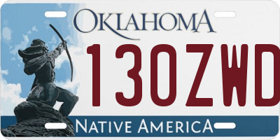 OK license plate 130ZWD