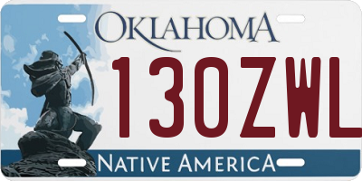 OK license plate 130ZWL