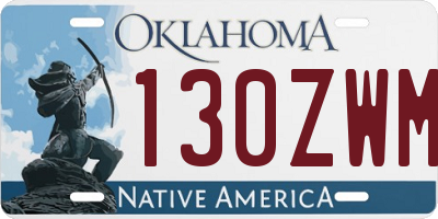 OK license plate 130ZWM